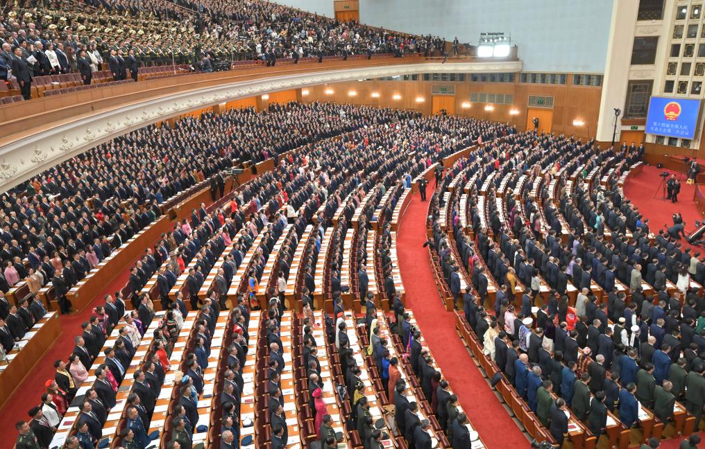 3月5日，第十四屆全國人民代表大會第二次會議在北京人民大會堂開幕。新華社記者 才揚 攝