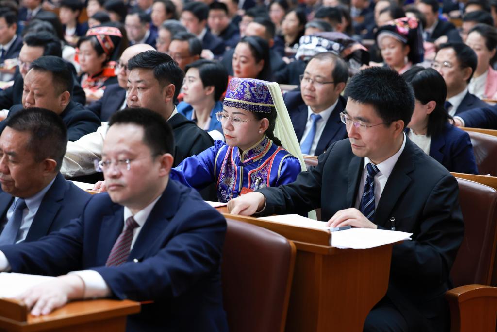 3月11日，第十四屆全國人民代表大會第二次會議在北京人民大會堂舉行閉幕會。新華社記者 王曄 攝